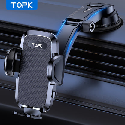 Car Phone Holder Mount, Upgraded Handsfree Stand, Phone Holder for Car Dashboard, Compatible with iPhone Android