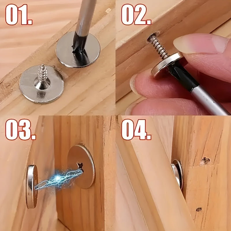 18/12/6pcs Metal Magnetic Catch for Cabinet Door Hidden Closing - Suitable for Various Materials, Kitchen Glass Doors, and Furniture Cabinets
