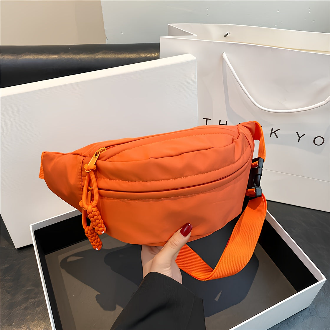 Korean-Style Minimalist Nylon Crossbody Bag, New Textured Shoulder Bag for Underarm Use, Small Chest Bag Or Waist Bag, Perfect As a Christmas Gift for Wife Or Girlfriend, Storage Pouch