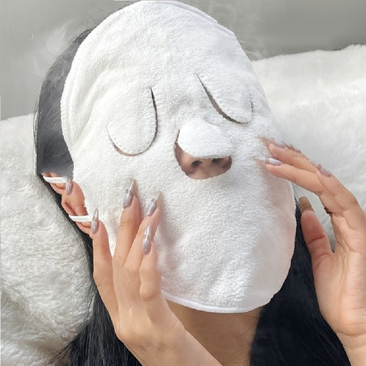 Reusable Hot Compress Face Towel Masks - Hypoallergenic, Moisturizing Facial Steamer for Hot and Cold Skin Care, Soft, Gentle, and Absorbent Beauty Facial Towel for Home and Beauty Salon Use