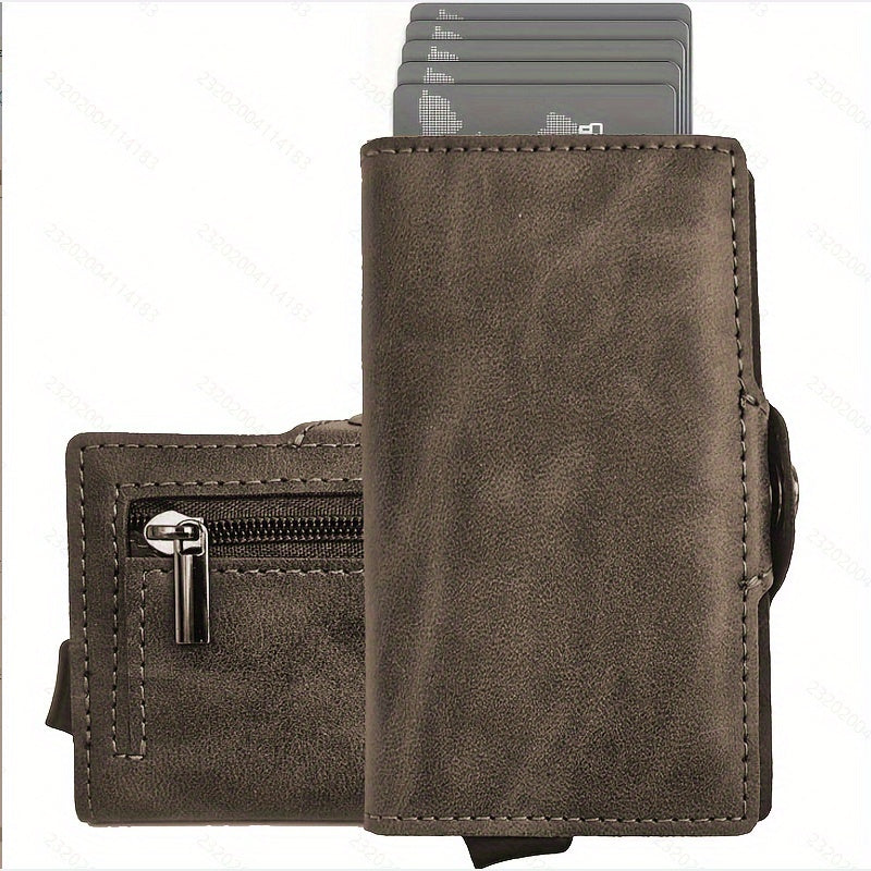 Carbon Fiber Card Clip Wallet Ultra-Thin Aluminum Pop-Up Bank Card Box Rfid-Proof Money Wallet Metal Aluminum Box Card Clip Wallet