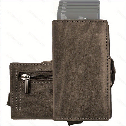 Carbon Fiber Card Clip Wallet Ultra-Thin Aluminum Pop-Up Bank Card Box Rfid-Proof Money Wallet Metal Aluminum Box Card Clip Wallet