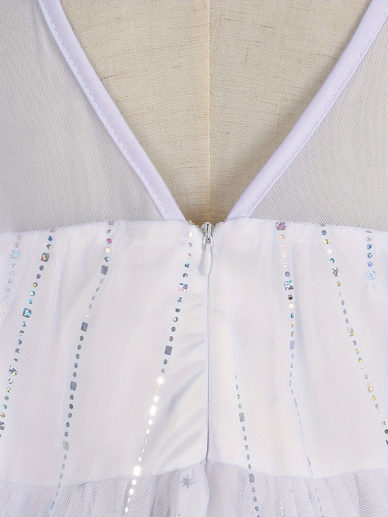 White Ice And Snow Dress for Girls, Themed Costume, White Princess Gown, Carnival Outfit, Floor-Length Cape Dress