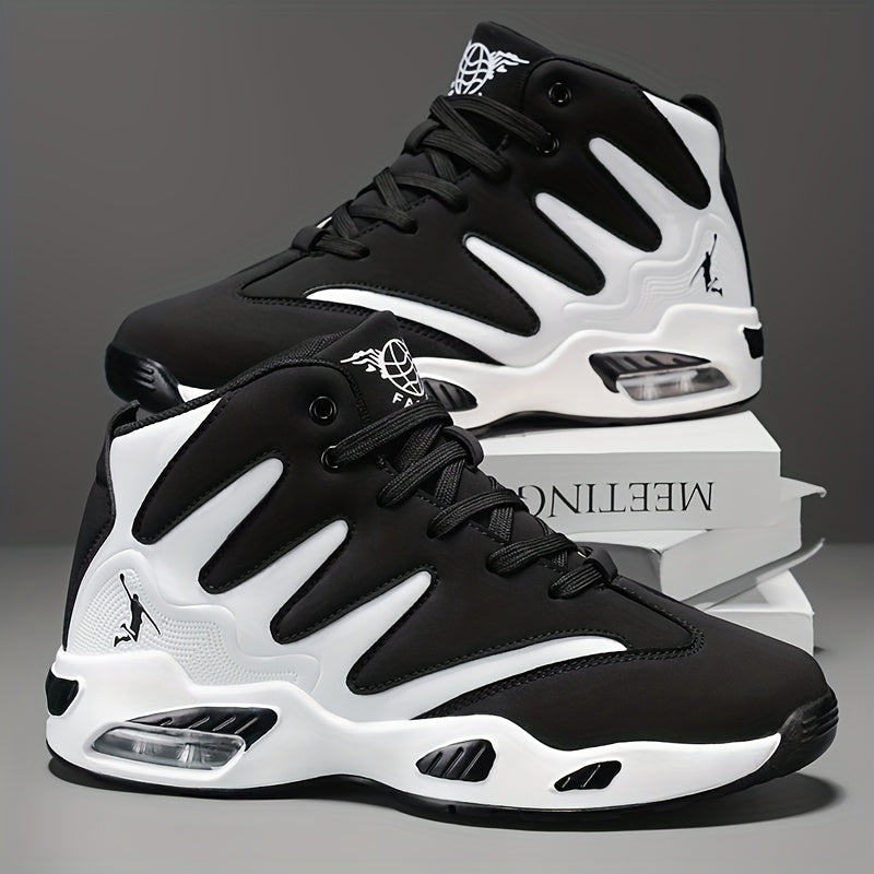 Men's High-Top Basketball Shoes - Lightweight, Breathable, Heavy-Duty & Stable, Unisex Lace-Up Training Sneakers with Arch Texture and Sole - Ideal for Running, Fitness, Basketball, Walking - Spring/Summer Sneakers - Perfect Gift for Men - Ergonomic
