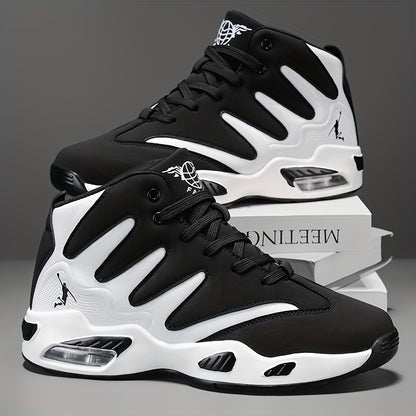 Men's High-Top Basketball Shoes - Lightweight, Breathable, Heavy-Duty & Stable, Unisex Lace-Up Training Sneakers with Arch Texture and Sole - Ideal for Running, Fitness, Basketball, Walking - Spring/Summer Sneakers - Perfect Gift for Men - Ergonomic