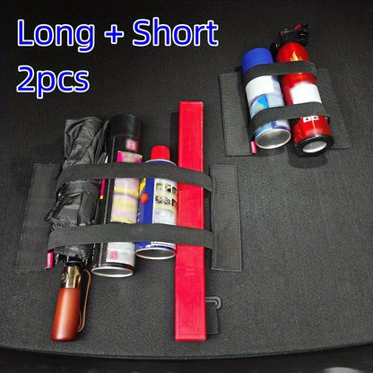 Black 1/2pcs/4pcs Car Trunk Storage Box | Magic Tape, Universal Fit for Plush and Various Sizes, Includes Small H, Large H, L, XL, Long and Short Tapes
