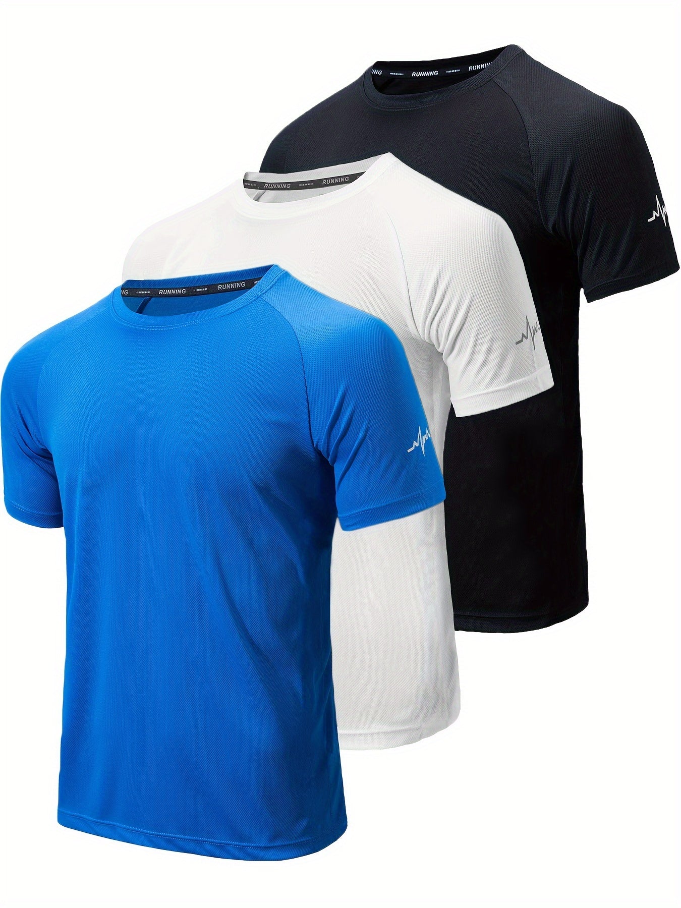 3pcs Compression Shirts Men Short Sleeve Athletic Moisture Wicking Baselayer Undershirt Gear Tshirt for Sports Workout