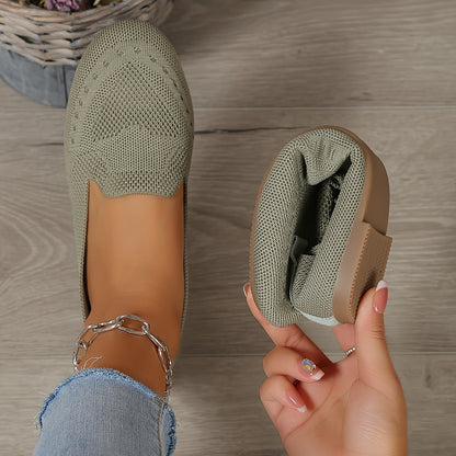 [Plus Size Flat Shoes] Plus Size Women's Flat Wide-Toe Shoes | Casual Round Toe Slip-on with Fabric Upper and Soft Sole, Suitable for Spring