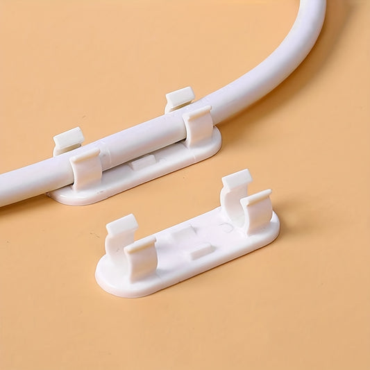 10pcs Ultimate Adjustable Cable Management Clips - Strong Adhesive, Easy Adjust, Cord Organizers for TV, PC, Ethernet - Neat Wire Holders, Perfect for Under Desk, Wall, Home & Office Organization