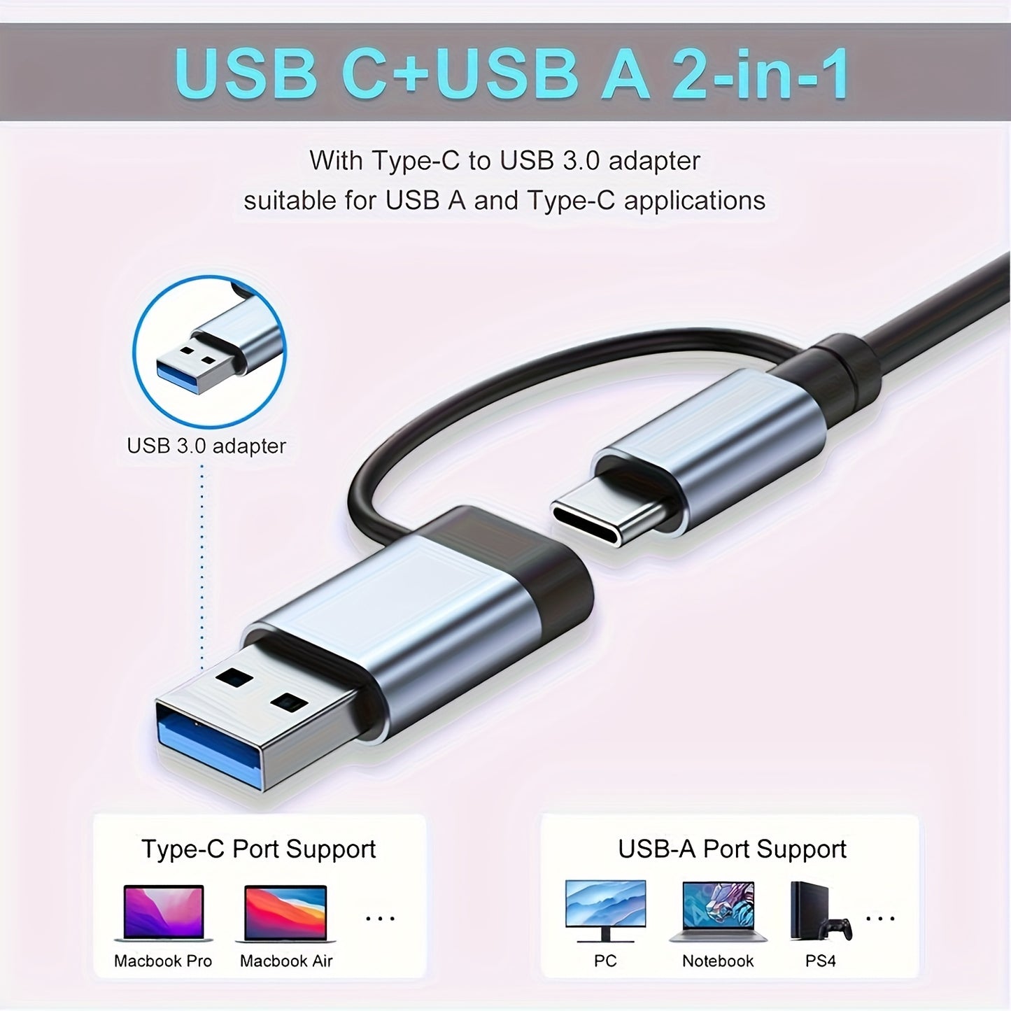 1 8-In-1 USB C Hub with Audio Jack | Compatible with Tablets, USB Powered, 5V Operating Voltage