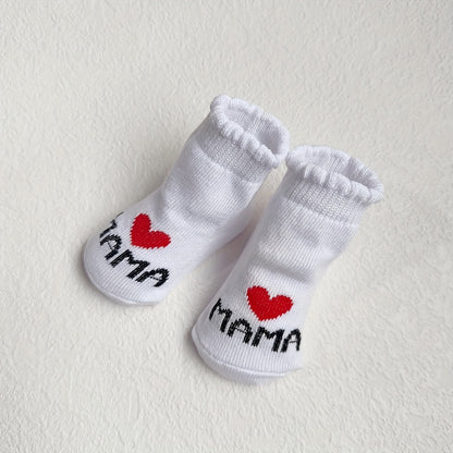 [Two Pairs Dad and Mom Socks] Two Pairs of Youngsters Love Dad and Mom Socks