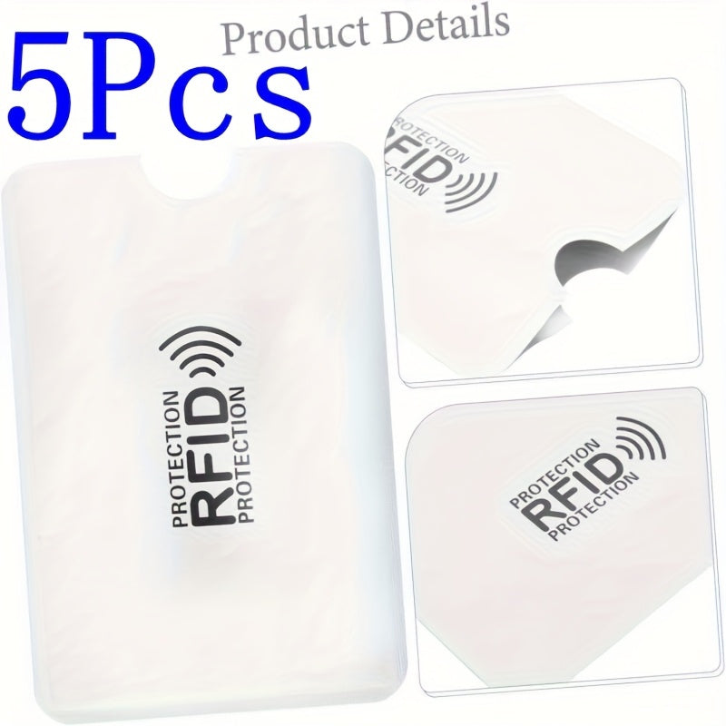 [RFID Blocking Sleeves] High Quality 1/5/10/20/30/50pcs RFID Blocking Sleeves | RFID Card Holder, Credit Card Sleeves Set, Secure Sleeve, Portable Durable RFID Card Sleeves for Women Men Wallet (Silvery)