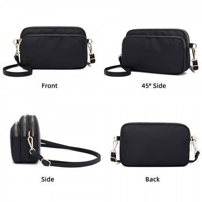 Women'Small Crossbody Bag Fashionable Three-Layer Zip Up Shoulder Purses for Daily Use Travel and Commuting