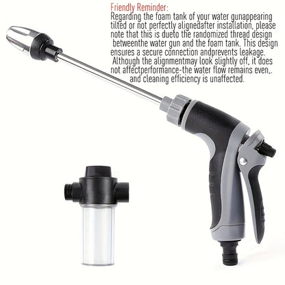 A Convenient 3/4-inch High-pressure Car Cleaning Water Gun, Garden Hose Nozzle, Garden Watering Hose Spray Head, Household Cleaning Tool, Long-handle Spray Gun