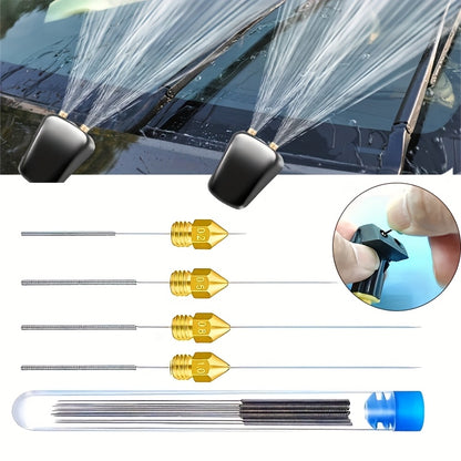 10pcs Stainless Steel Wiper Nozzle Cleaning Kit - Unclog Car Glass & 3D Printer Jets, Gas Stove Outlets, Rain Brush, shower head Needle Cleaning