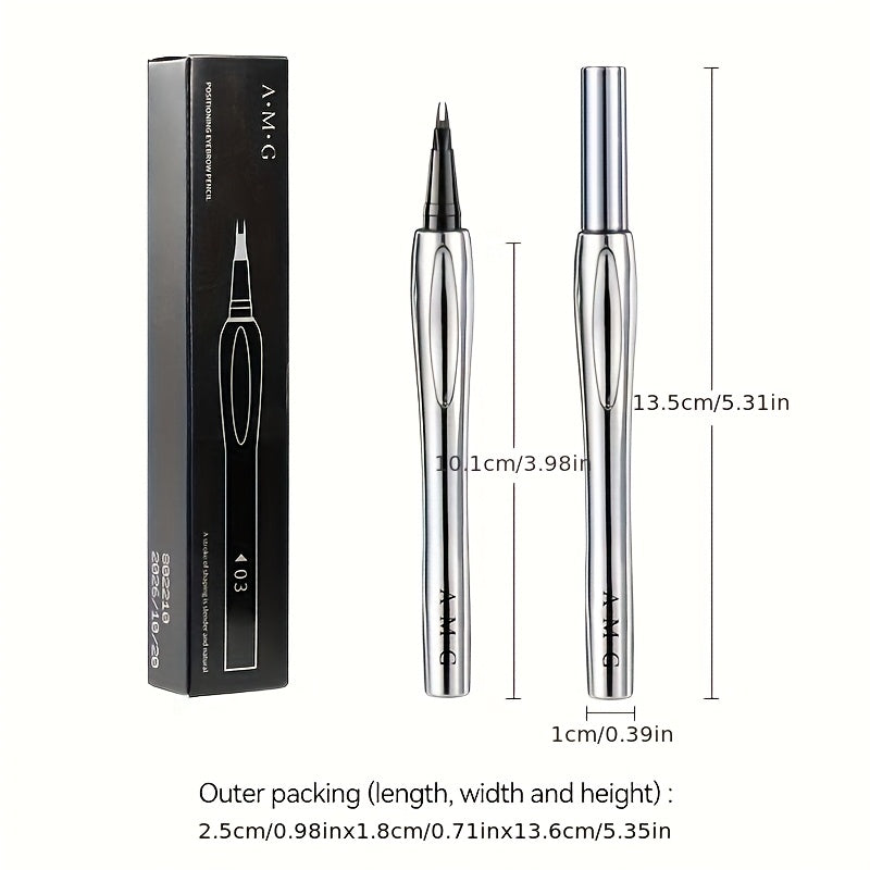 Dual-tip Eyebrow Pencil - Ultra-long Lasting, Waterproof and Sweatproof, Resists Fading. Features a Micro-forked Tip Applicator for Natural, Well-defined Brows. Available in 3 Shades to Suit All Makeup Looks. Beginner-friendly and Travel-friendly.