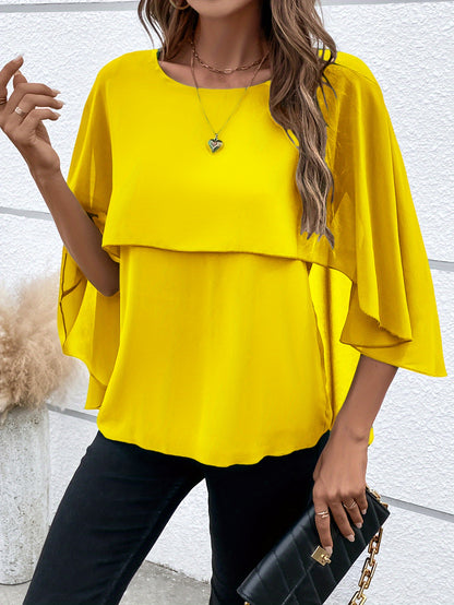 Solid Color Asymmetrical Top