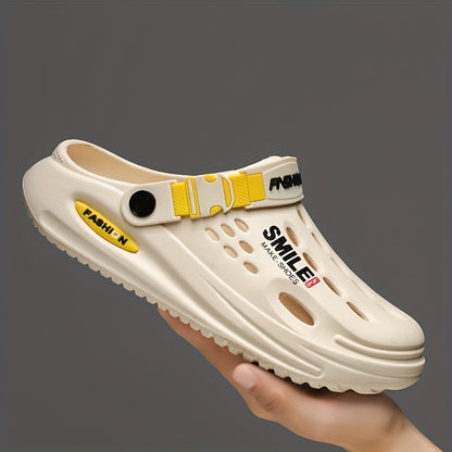 Men'S Wooden Clogs, Slip-On Open-Toe Sandals, Soft-Soled Walking Shoes, Outdoor Garden Shoes, Beach Sandals