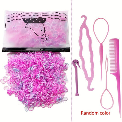 1505pcs Mini Colorful Hair Ties & Styling Tools, Perfect for Womens Hair Accessories, Ideal Choice for Gifts
