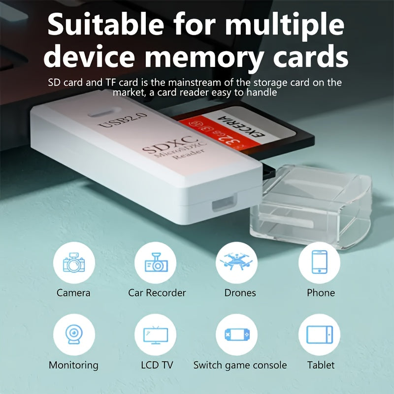 2in1 TF&SD Card Reader - USB Card Reader for PC