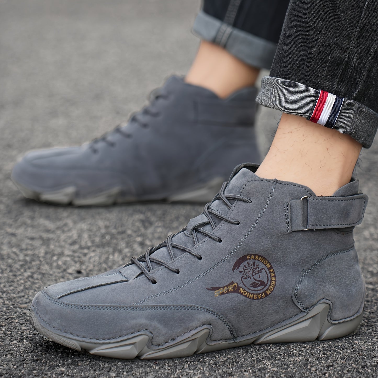 Men's Cross Border Large Boots Octopus Sole Business Medium High Bang Autumn and Winter New High End Fashion Trend British Leisure Mountaineering Shoes Snow Boots Warm Multi Color Optional Counter Durable and Anti Slip Personality
