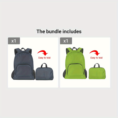 1pc Lightweight Foldable Backpack Travel Bag, Large Capacity Portable Rucksack For Women Men Outdoor Sports Hiking Camping Mountaineering, Ideal Christmas, Halloween and Thanksgiving gifts