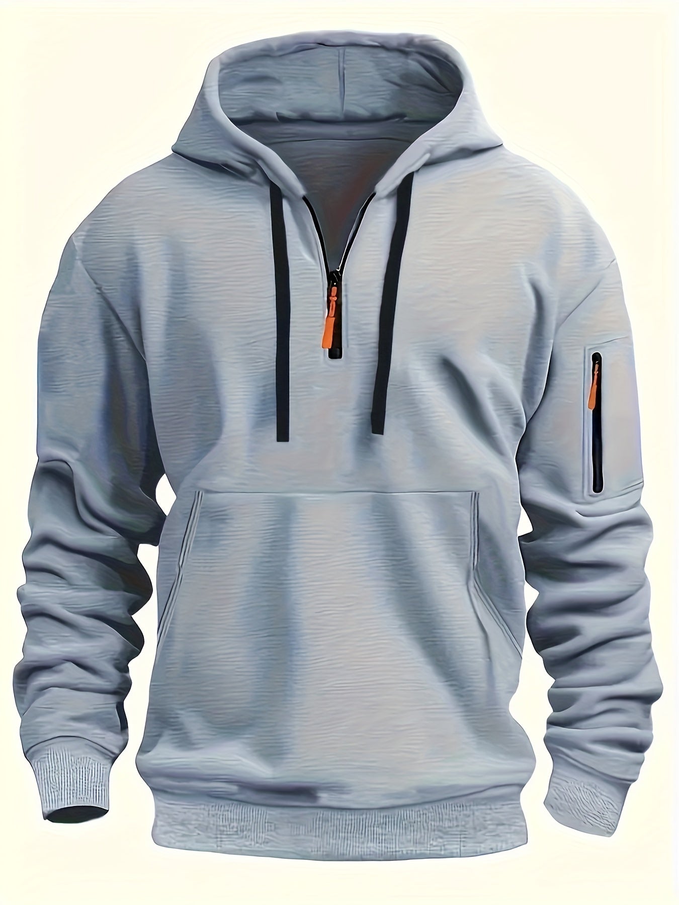 Men's Fashion Hoodie, European and American Style, Autumn-Winter, Outdoor Zipper Casual Sweatshirt