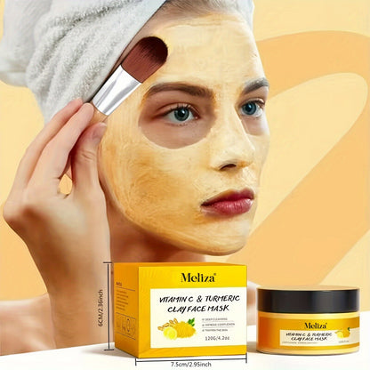 [Turmeric Vitamin C Facial Mask] Turmeric Vitamin C Cleaning Facial Mask Turmeric Mud Facial Mask Deep Cleaning Facial Mask Vitamin C Smearing Facial Mask Perfect Gift for Christmas, Halloween, Carnival, Valentine's Day and New Year