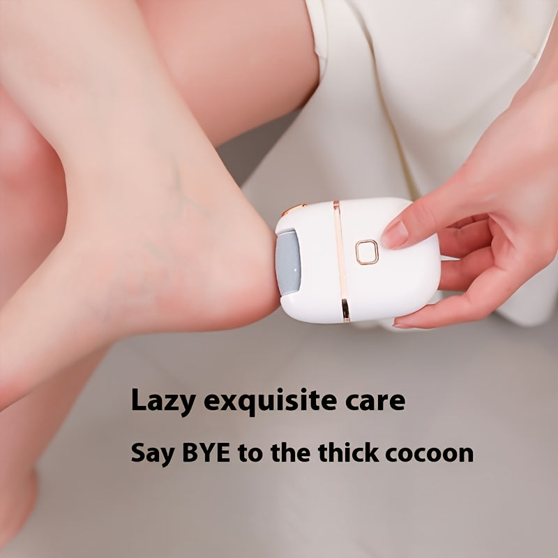 1pc Rechargeable Electric Foot Grinder, with Three Replaceable Grinding Heads, Including a Thickness Grinding Head for Polishing Thick, Portable and Easy to Use, USB Charging