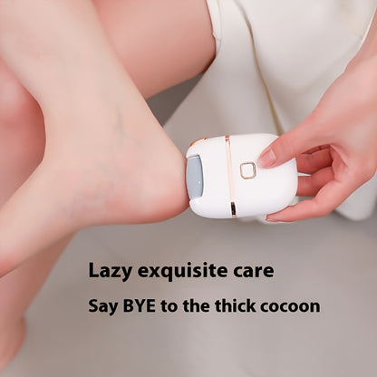 1pc Rechargeable Electric Foot Grinder, with Three Replaceable Grinding Heads, Including a Thickness Grinding Head for Polishing Thick, Portable and Easy to Use, USB Charging