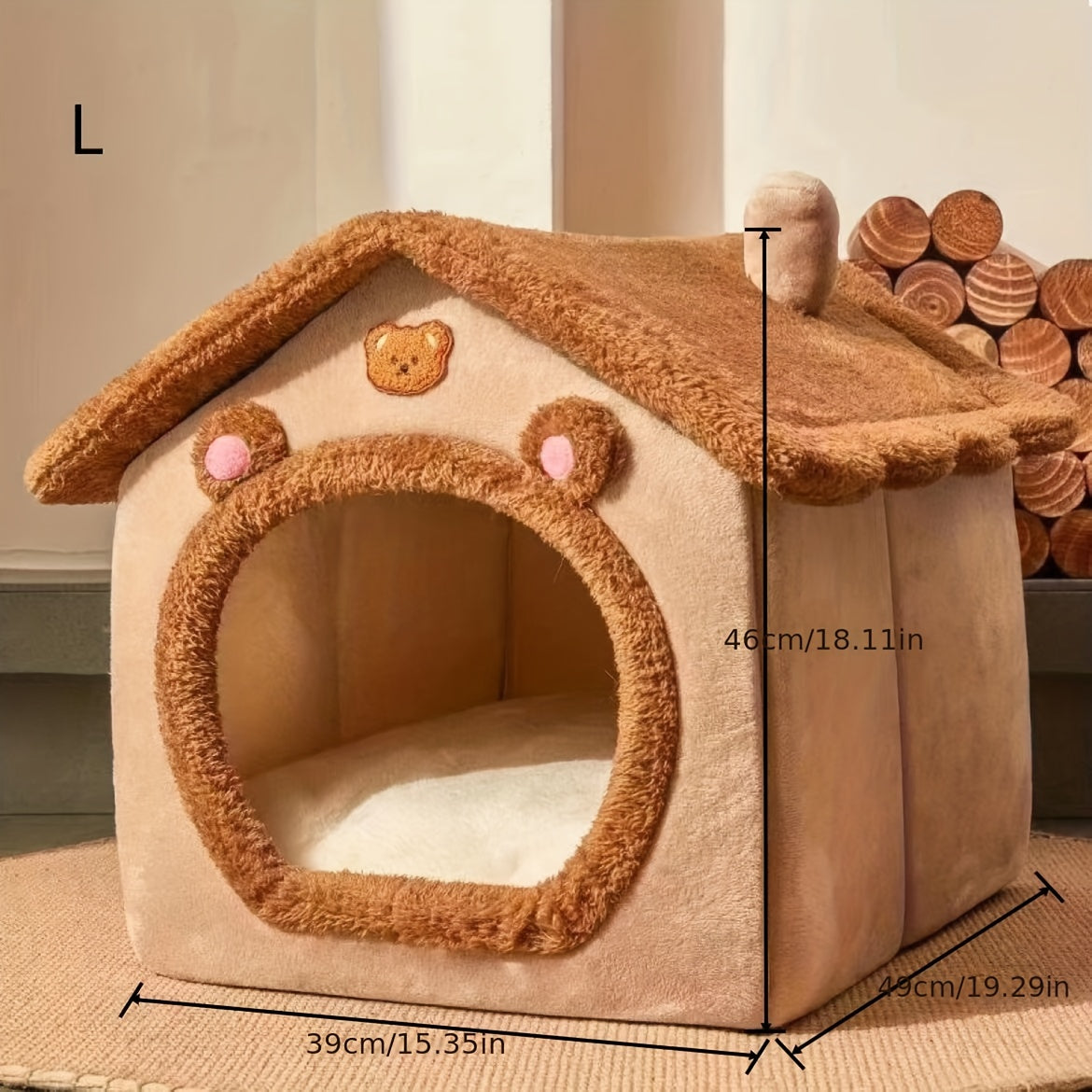 [Warm Pet Bed] Winter Warm 1pc Pet Bed House For Cats | Removable And Washable Cat House, Soft And Comfortable Puppy Cave Nest, Christmas Gift