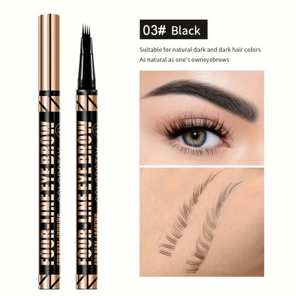 Liquid Eyebrow Pencil, Waterproof And Fast Drying, 4 Split Head, Filled with Sparse Eyebrows, Quick Eyebrow Painting, Enhance Eyebrow Color
