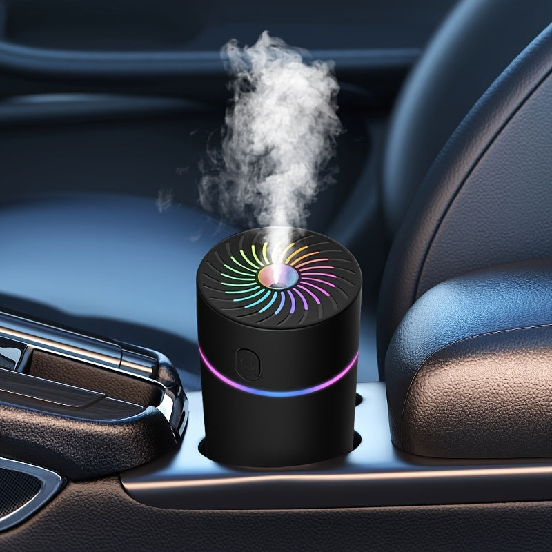 A USB Mini Essential Oil Diffuser That Also Serves As a Car Air Freshener And Humidifier, Designed for Different Car Models, Featuring 7 Color-Changing Lights, Ideal for Use in Cars, Homes, During Travel, in Bedrooms, And Offices, Without Battery
