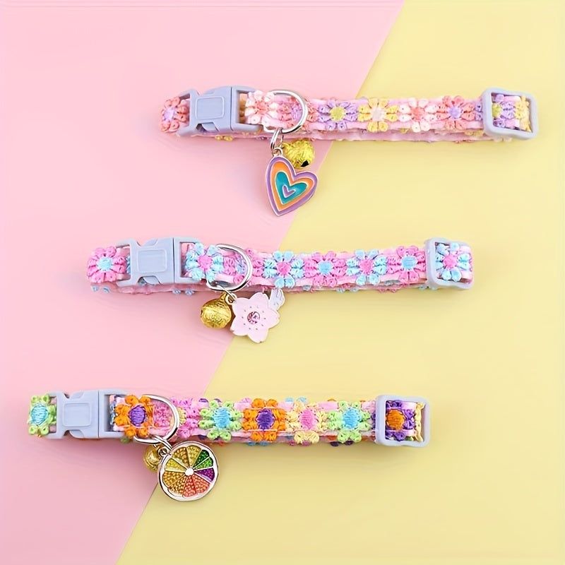 Adjustable Lace Cat Collar 1pc - with Pendant, Suitable for Small Cats and Dogs