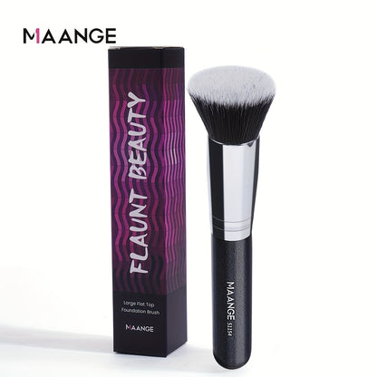 [Soft Nylon Foundation Brush] MAANGE Soft Nylon Foundation Brush | Single-Branch Flat Base, Large Head for Full Coverage & Fast Application - Professional & Everyday Makeup