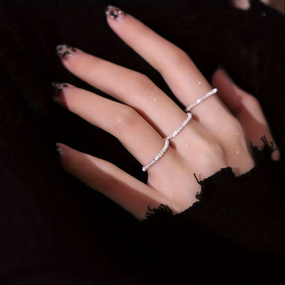 A Trendy Sparkling Ring with a Shimmering Quality