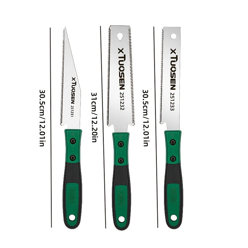 [Double-Edged Woodworking Saw] Japanese Pull Saw - 3-Pack or Single | Double-Edged Woodworking Hand Saw with Fine Teeth, Precision Cutting for Wood and PVC, Portable with Non-Slip Handle, Ideal for Woodworking
