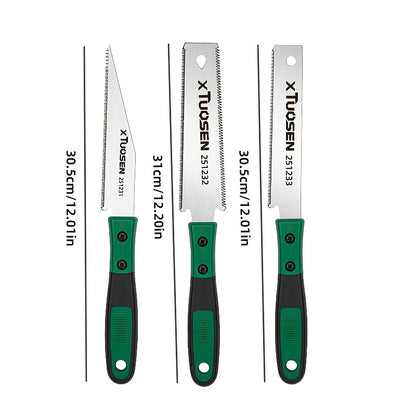 [Double-Edged Woodworking Saw] Japanese Pull Saw - 3-Pack or Single | Double-Edged Woodworking Hand Saw with Fine Teeth, Precision Cutting for Wood and PVC, Portable with Non-Slip Handle, Ideal for Woodworking