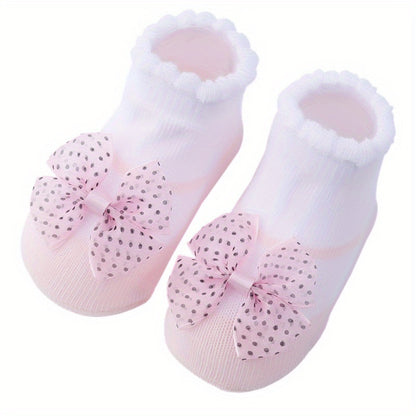Baby Girl Cute Fashion Bowknot Flower Socks Fit 0-24 Months