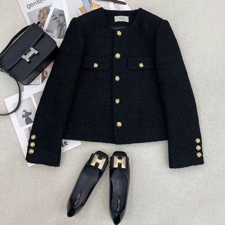 Chanel Spring and Autumn 2025 new high-end round neck small fragrant short coat women small French tweed exquisite