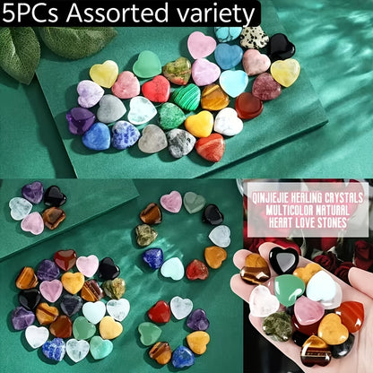 5PCs/10pcs Heart-Shaped Crystal Set, Crystal Heart Stone Gift, Decoration and Collection