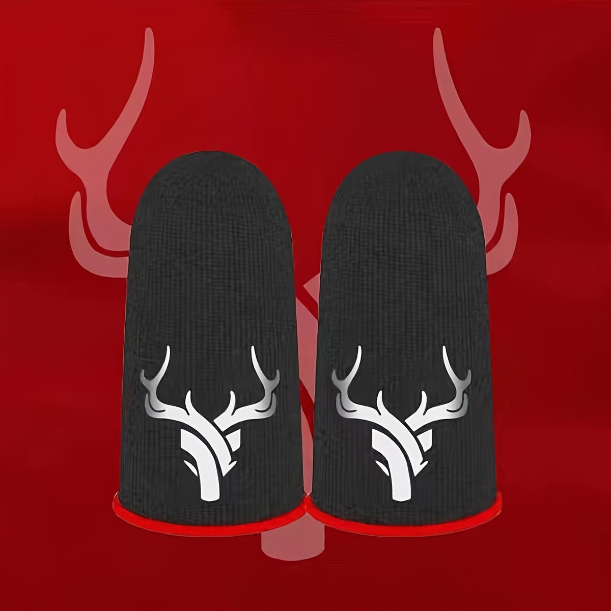 Gaming Finger Sleeves - Breathable Antlers Sweat-proof Touch Screen Thumb And Finger Sleeves For Pubg Mobile Game Silvery Fiber 1 Pair - Fabric Knit Fabric