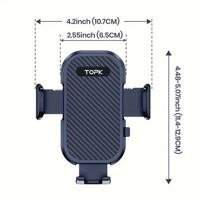 [Upgraded Car Holder] TOPK Upgraded Metal Car Phone Holder Mount, D42-G Cell Phone Holder for Car Air Vent | Compatible with All Phones