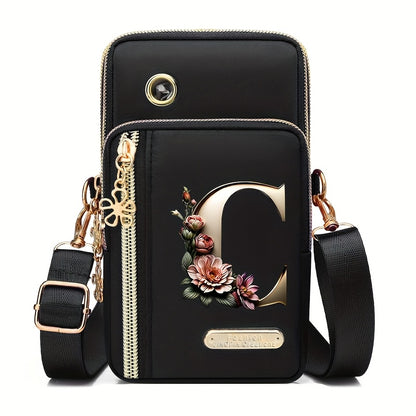 Flower Ben Letter Z Print Fashion Casual Shoulder Bag Crossbody Bag Coin Purse New Nylon Cloth New Mobile Phone Shoulder Bag Bag Women'S Bag