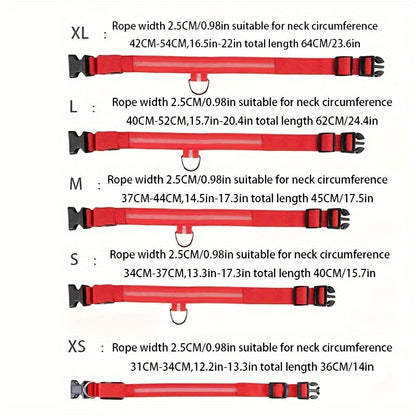 [LED Dog Collar] Battery LED nylon pet dog collar Dog light fluorescent collar pet supplies twinkle and glow at night