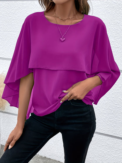 Solid Color Asymmetrical Top