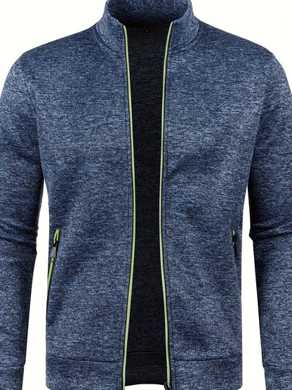 [Full Zip Up Cardigan Sweater] Elegant Mid Stretch Cardigan, Men's Casual Full Zip Up Cardigan Sweater Coat For Fall Winter