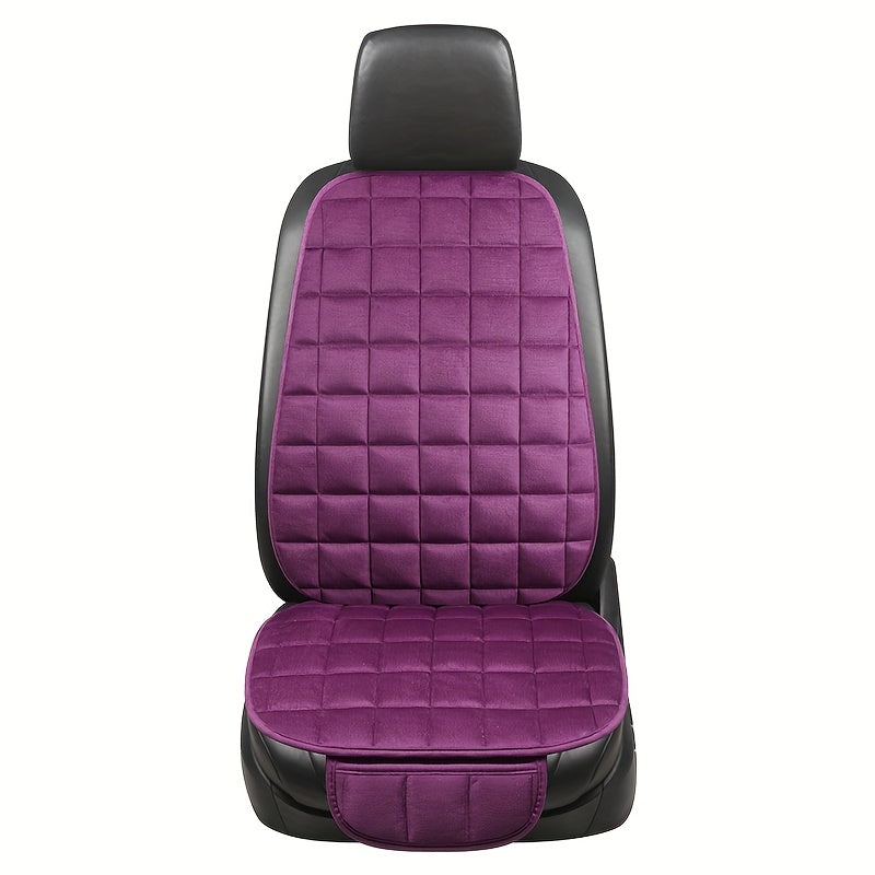 2pcs Car Seat Cushion Set, [Autumn And Winter Car Essentials] Soft Plush Car Seat Cover with Storage Pockets, Comfortable Driving, Universal Car Interior Additions Memory Foam Seat Cushion