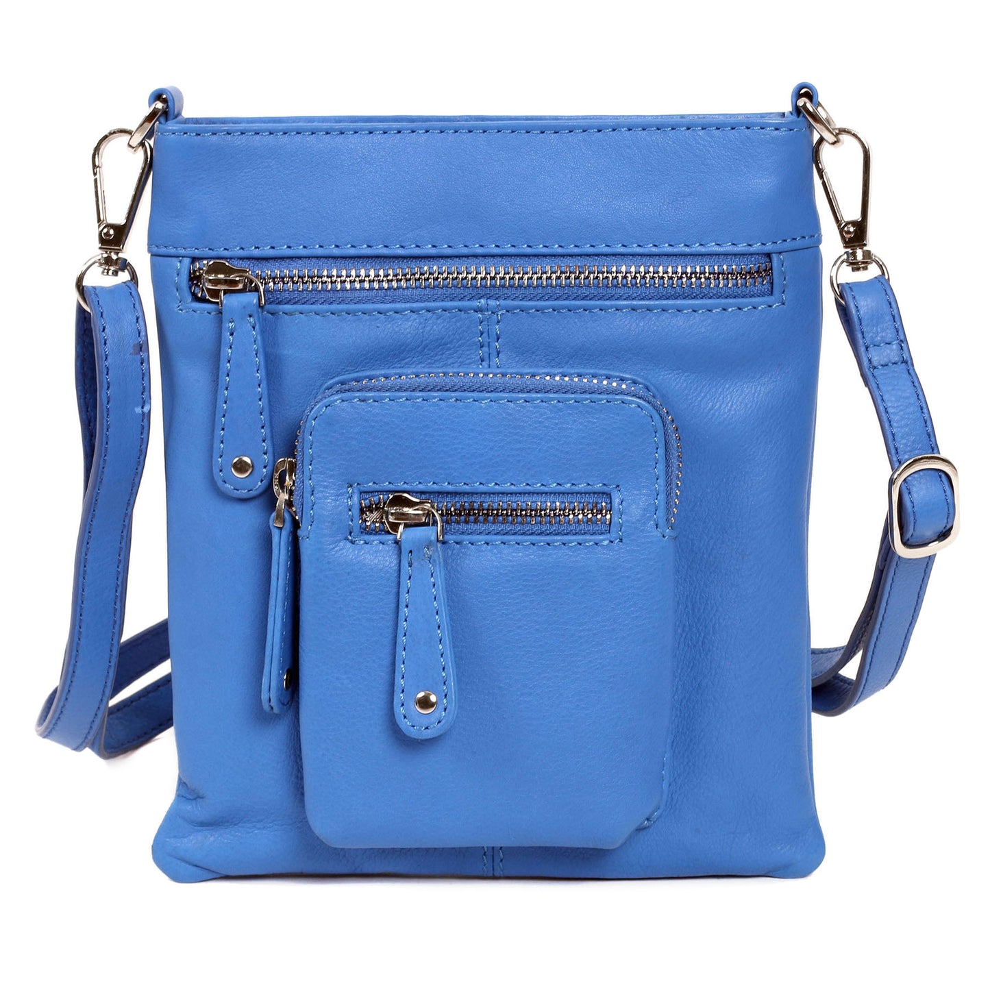 Karla Hanson Women's Leather Mini Cross-body Bag, Adjustable Strap Multi-Pocket Shoulder Bag