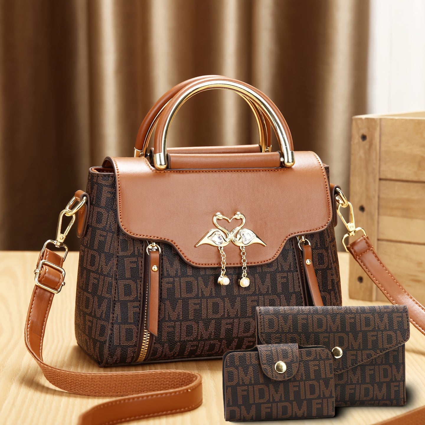 New Stylish Three-Piece Set Bag with Trendy Prints for Women, Casual Handbag